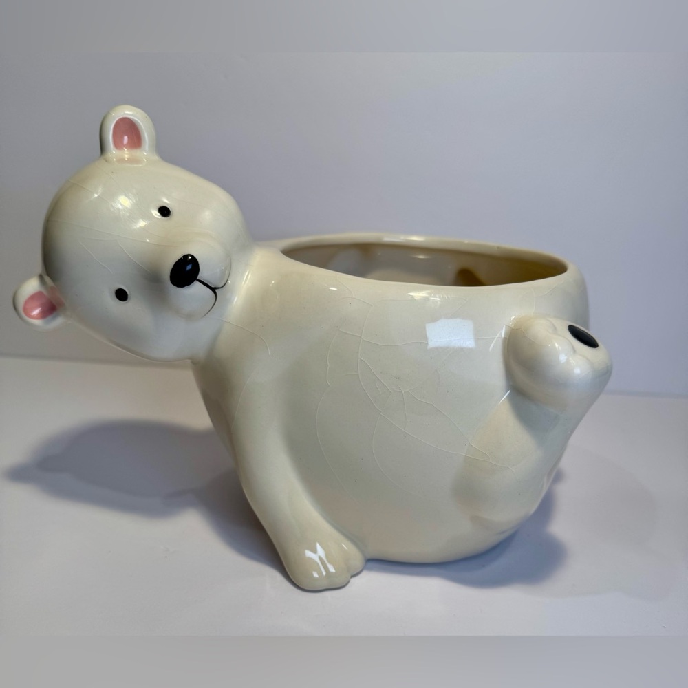 Polar Bear Planter Pot Tropical Plants NWOT
